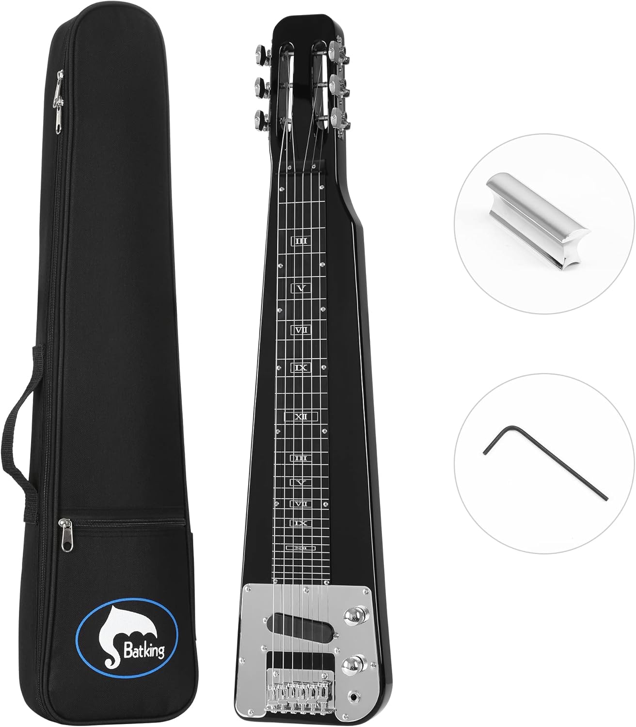 6 STRING BLACK ELECTRIC LAP STEEL GUITAR…