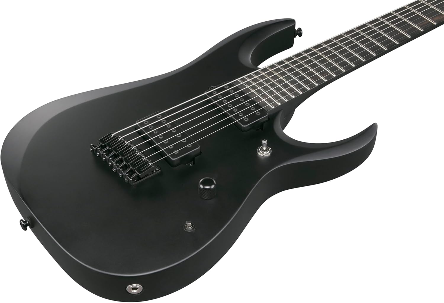 Ibanez RGDRB71 Iron Label 7-String Right-Handed Electric Guitar with Nyatoh Body, Roasted Maple Neck, and Ebony Fingerboard (Black Flat)