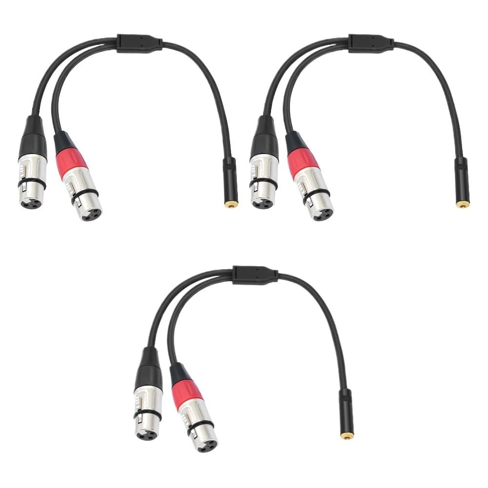 Ja-ck 3.5 to XLR Adapter Audio Cable Stereo TRS to XLR Male Audio Microphone Adapter Cable(3pcs)