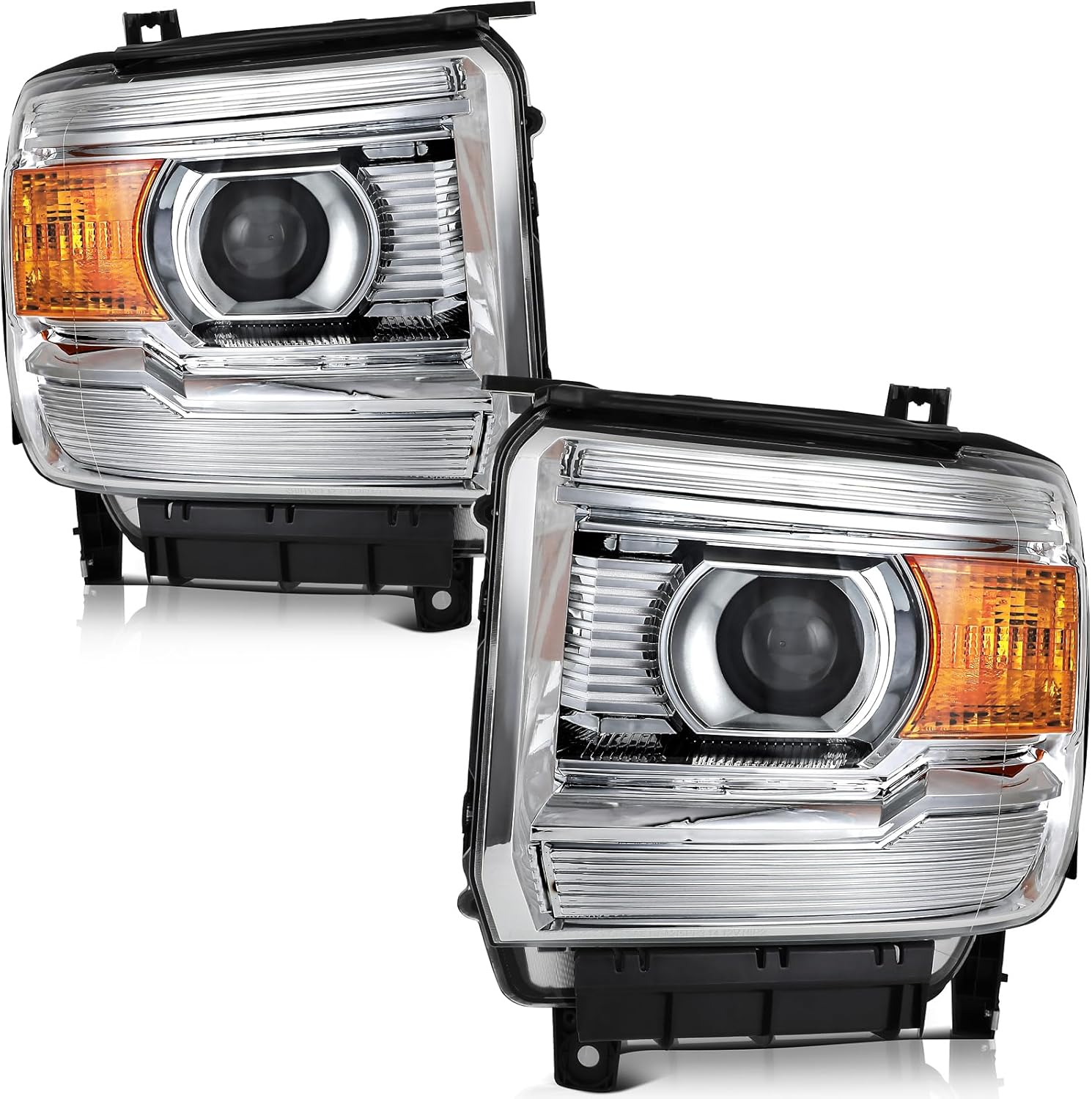 ECCPP Headlight Assembly Pair for GMC Sierra 1500 2014-2018,for GMC Sierra 2500 HD 2015-2019,for GMC Sierra 3500 HD 2015-2019 Driver and Passenger Side Headlamps