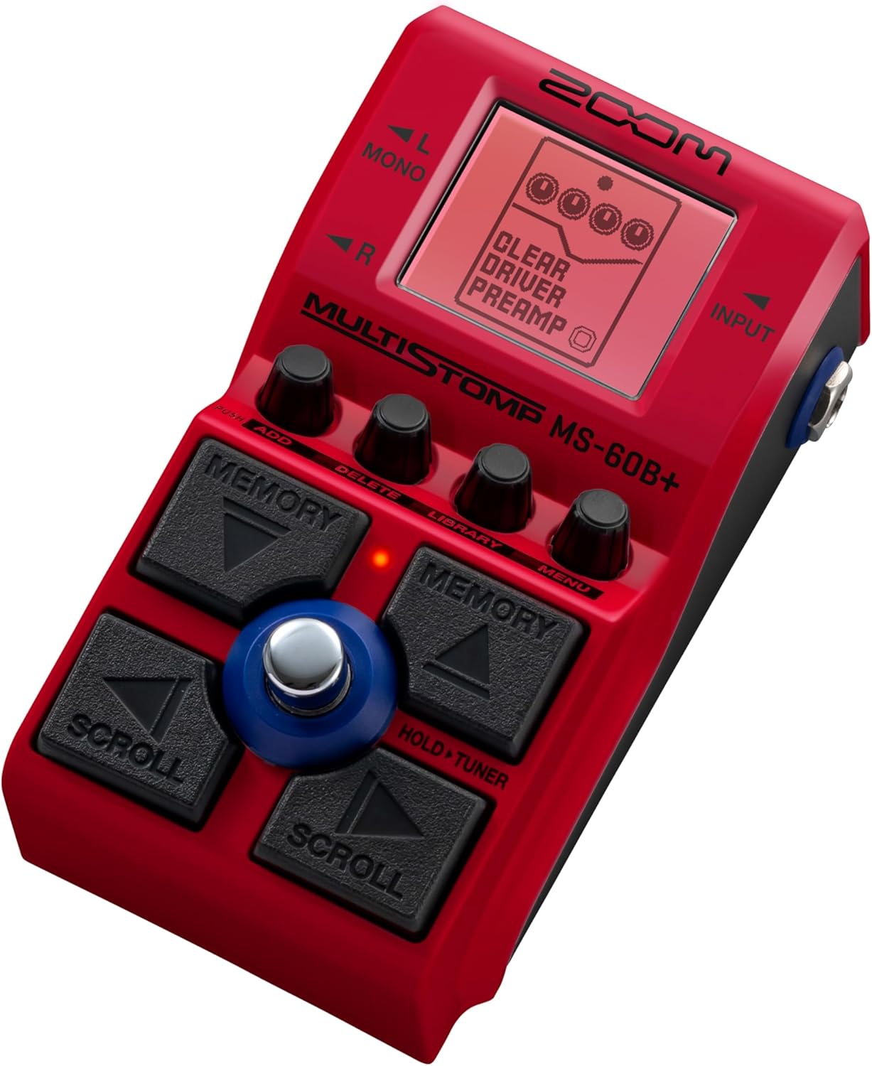 Zoom MS-60B+ MultiStomp Bass Effects Pedal with 95+ Effects Featuring Amp Models, Preamps, Chorus, Delays, Reverbs, Filters, Stereo Effects, Effect Chaining, Single Stompbox, Tuner, & Battery Powered