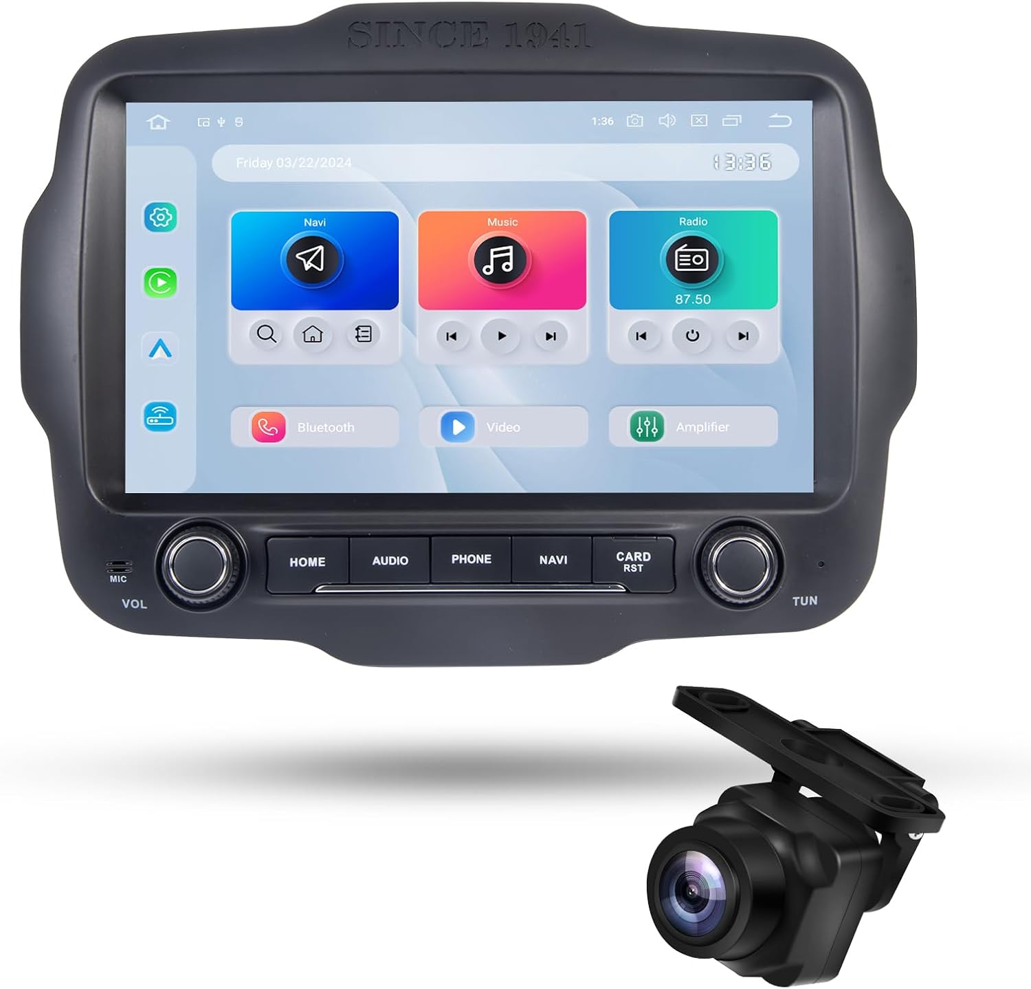 Dasaita 8GB+256GB Car Stereo for Jeep Renegade 2015-2022 with 1080P Backup Camera, Support Wireless CarPlay & Android Auto, Android 13 GPS Navigation, Plug & Play Off-Road Head Unit