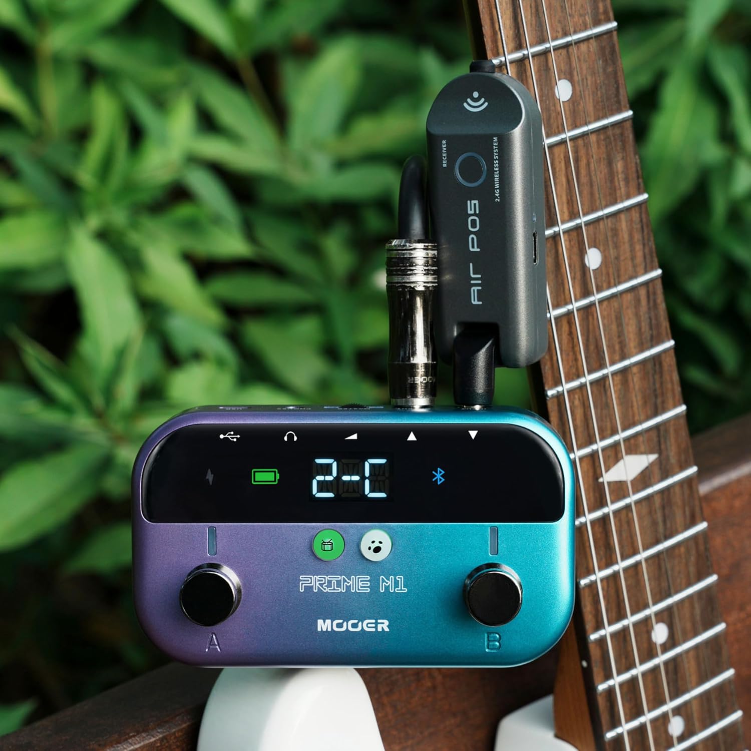 MOOER Prime MaxMini M1 Intelligent Multi Effects Pedal Bass Guitar Processor Air P05 Guitar Wireless System Plug to Play for Bassist and Guitarist
