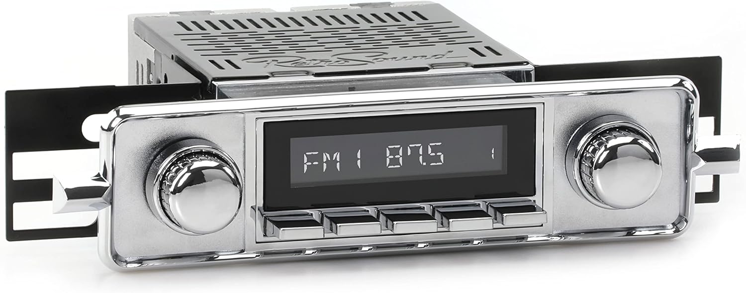 Retro Manufacturing HC-304-06-76 Hermosa Direct-Fit Radio for Classic Vehicle (Face & Buttons and Faceplate)