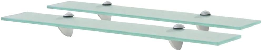 Floating Shelves 2 pcs,Wall Storage Shelves, Wall Mounted Shelf Organizer Unit Display Shelf,for Living Room, Bedroom, Kitchen, Bathroom,Office,Tempered Safety Glass 2.6