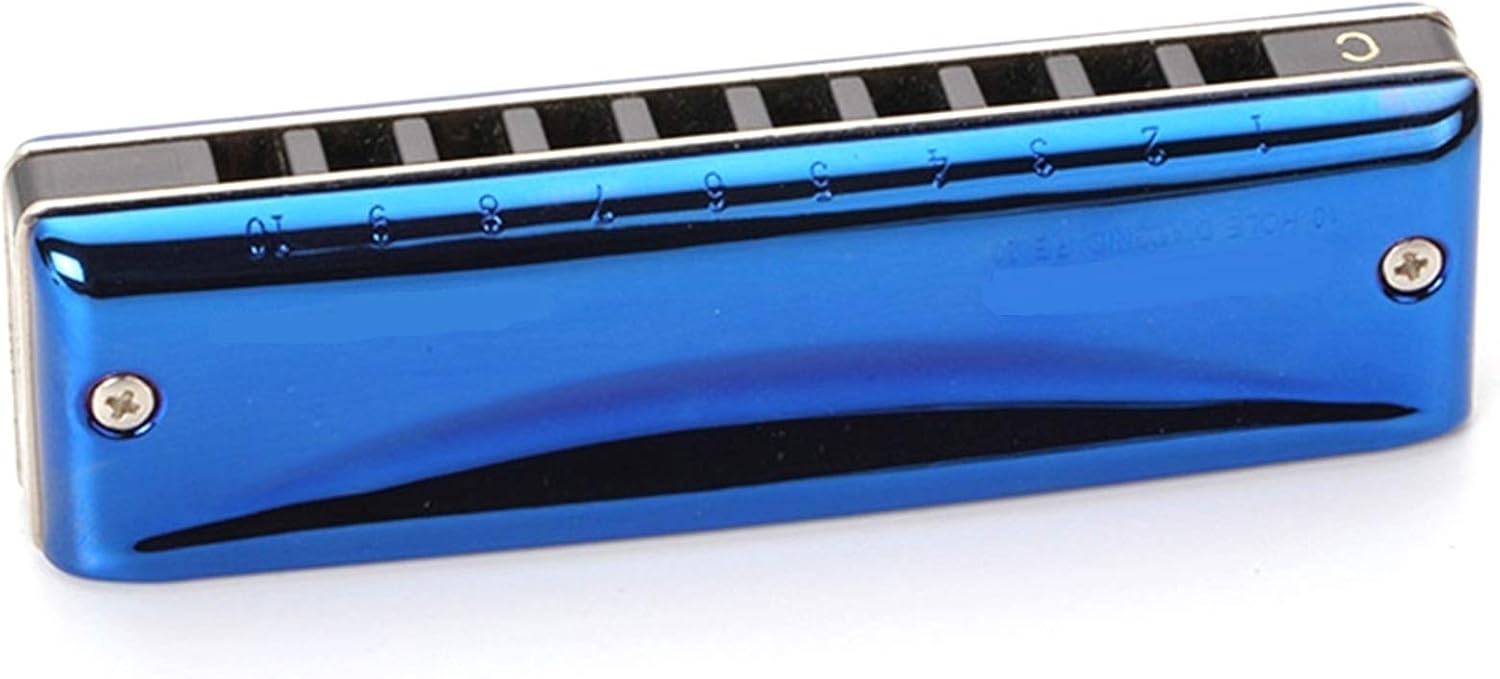 Harmonica 10 Holes Diatonic Harmonica Blues Harp Mouth Organ Key C Professional Musical Instruments (Color : Key of EB)