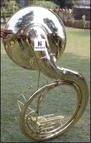 Brass Sousaphone Bb Big Bell Tuba 20'' Valve - Full Brass, Bag Included - Musical Instrument Gift