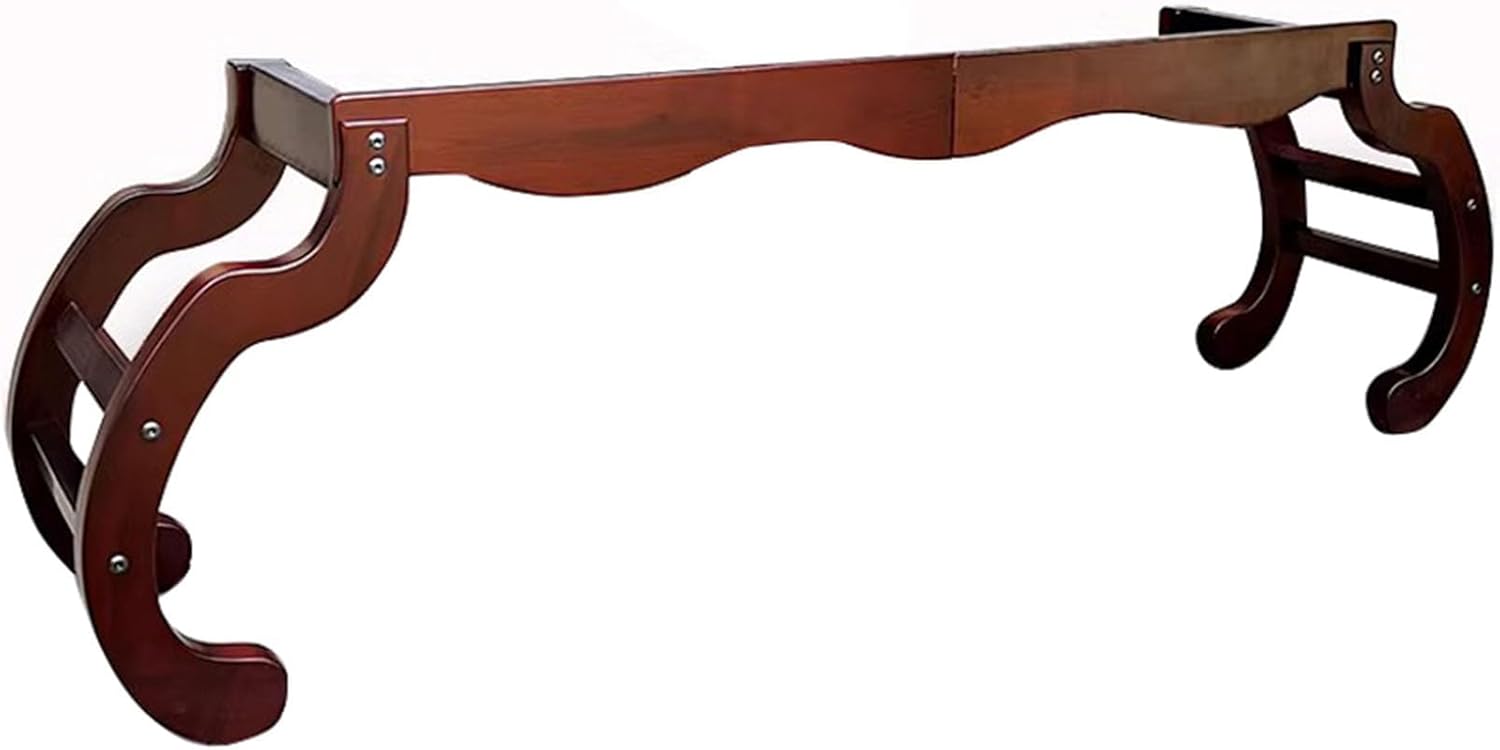 Solid Wood Antique Style Guzheng Stand, Professional Chinese Zither Instrument Stand with Thick Non-Slip Pads & Hand-Carved Design, Sturdy Wide Legs for Full Stability (Walnut)
