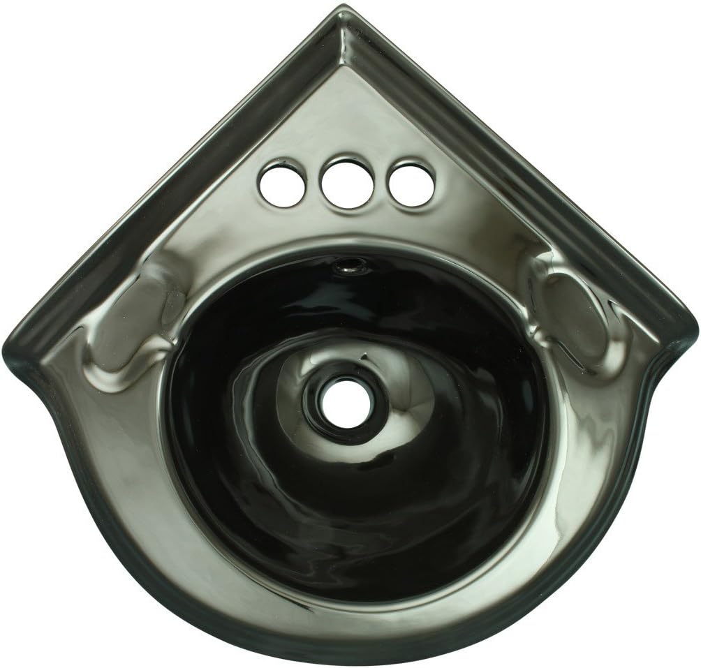 Black Corner Sink Wall Mount Centerset Bathroom Sink