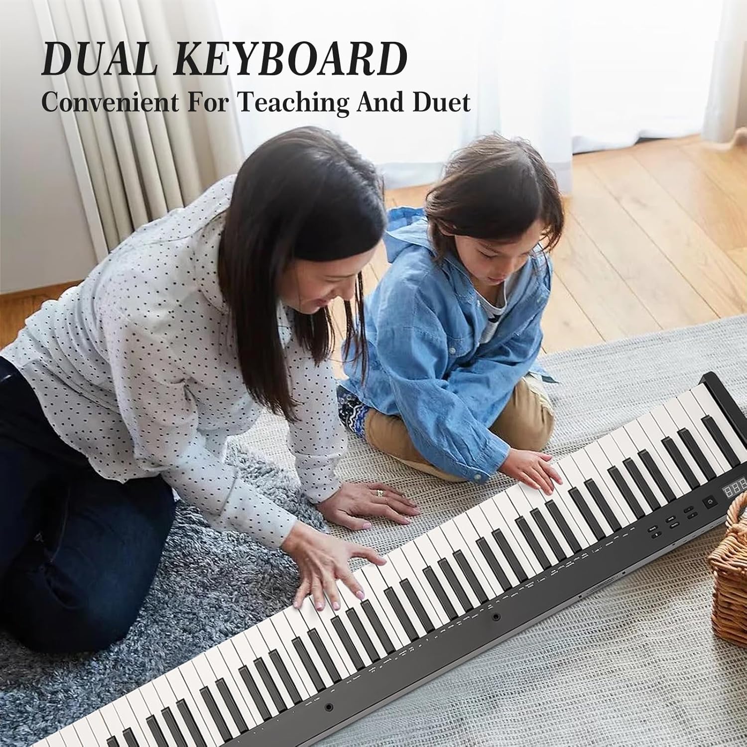 Digital Piano 88 Key Full Size Semi Weighted Electronic Keyboard Piano Set,Portable Electric Piano with Headphones, Pedal,Handbag,Bluetooth, Usb Midi,Electric Keyboard Piano for Beginners