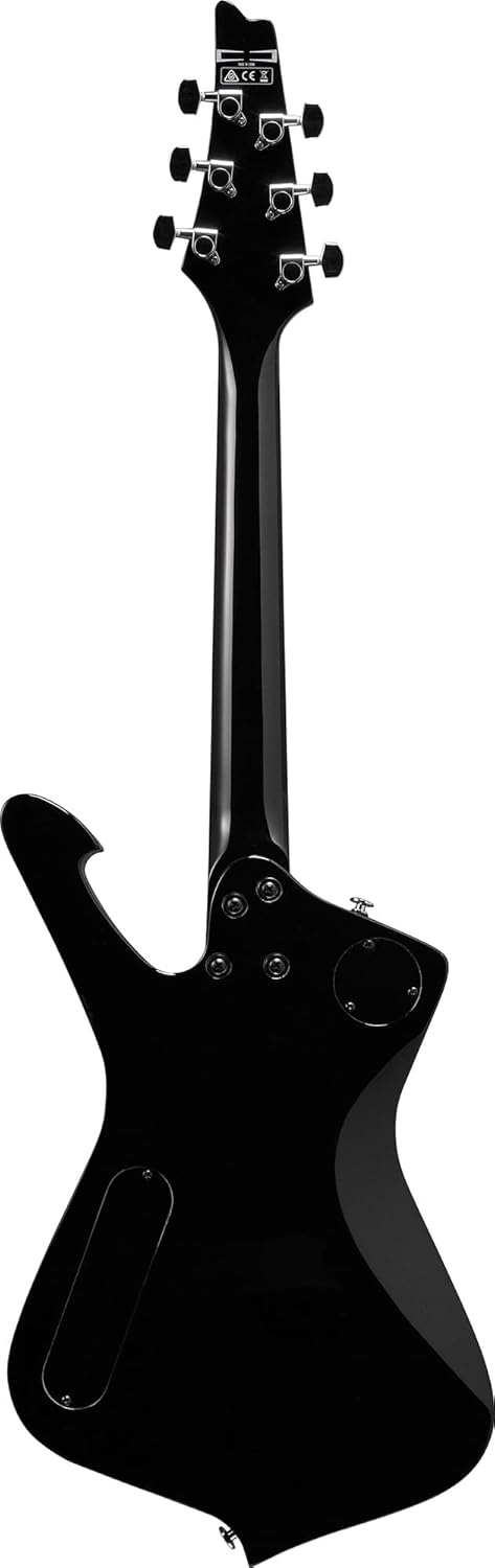 Ibanez PSM10 Paul Stanley miKro Short Scale Electric Guitar - Black Bundle with Amplifier, Tuner, Cable, Picks, Austin Bazaar Instructional Video, and Polishing Cloth