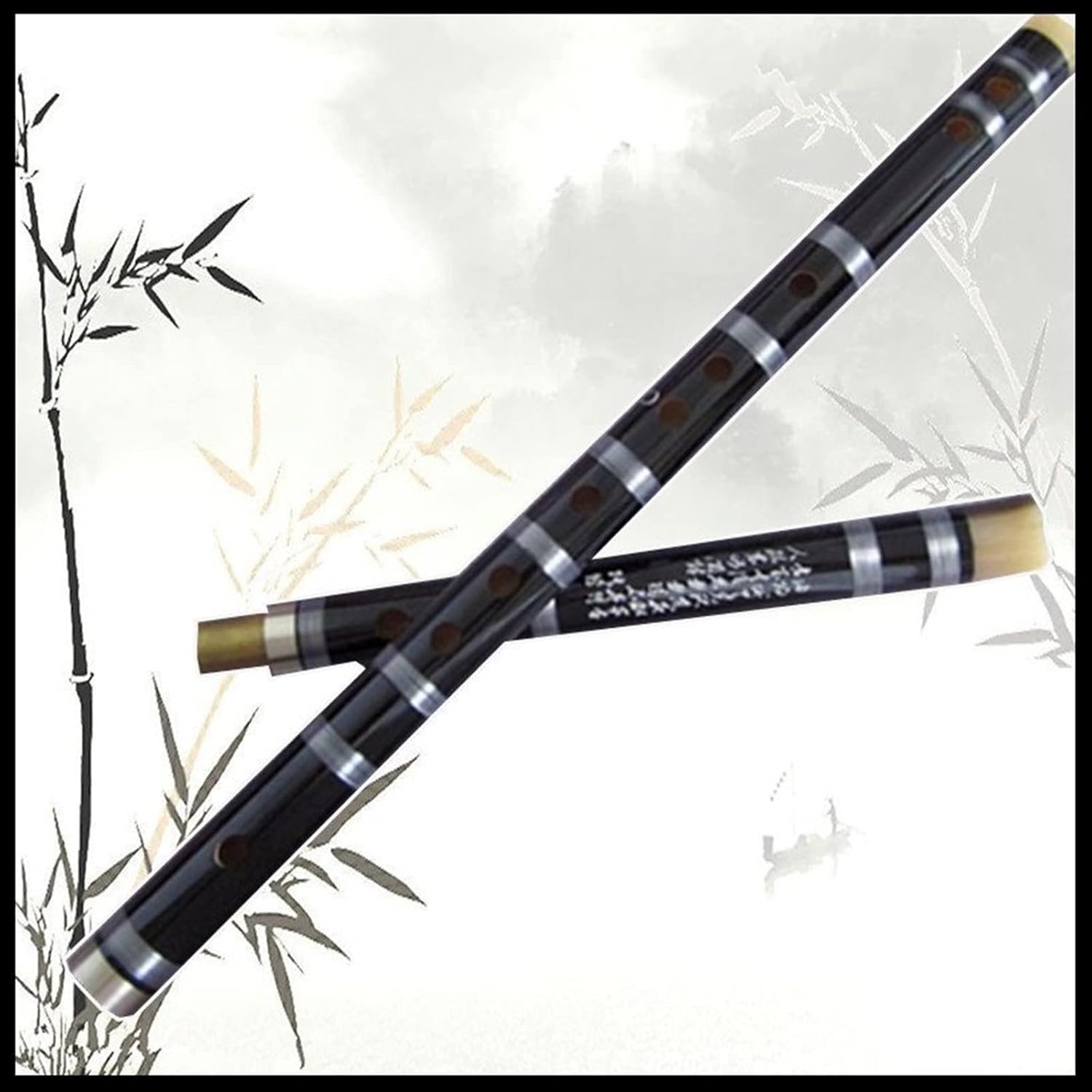 Chinese Bamboo Flute White Brass Joints C D E F G Key Woodwind Musical Instruments Transverse Flute Dizi (Color : E)
