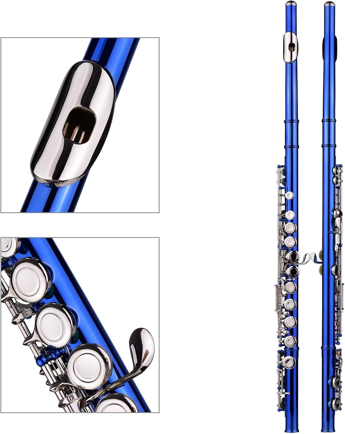 Flute Closed Hole C Flute 16 Keys Wind Instrument with Carry Case Flute Stand Flutes Musical Instruments