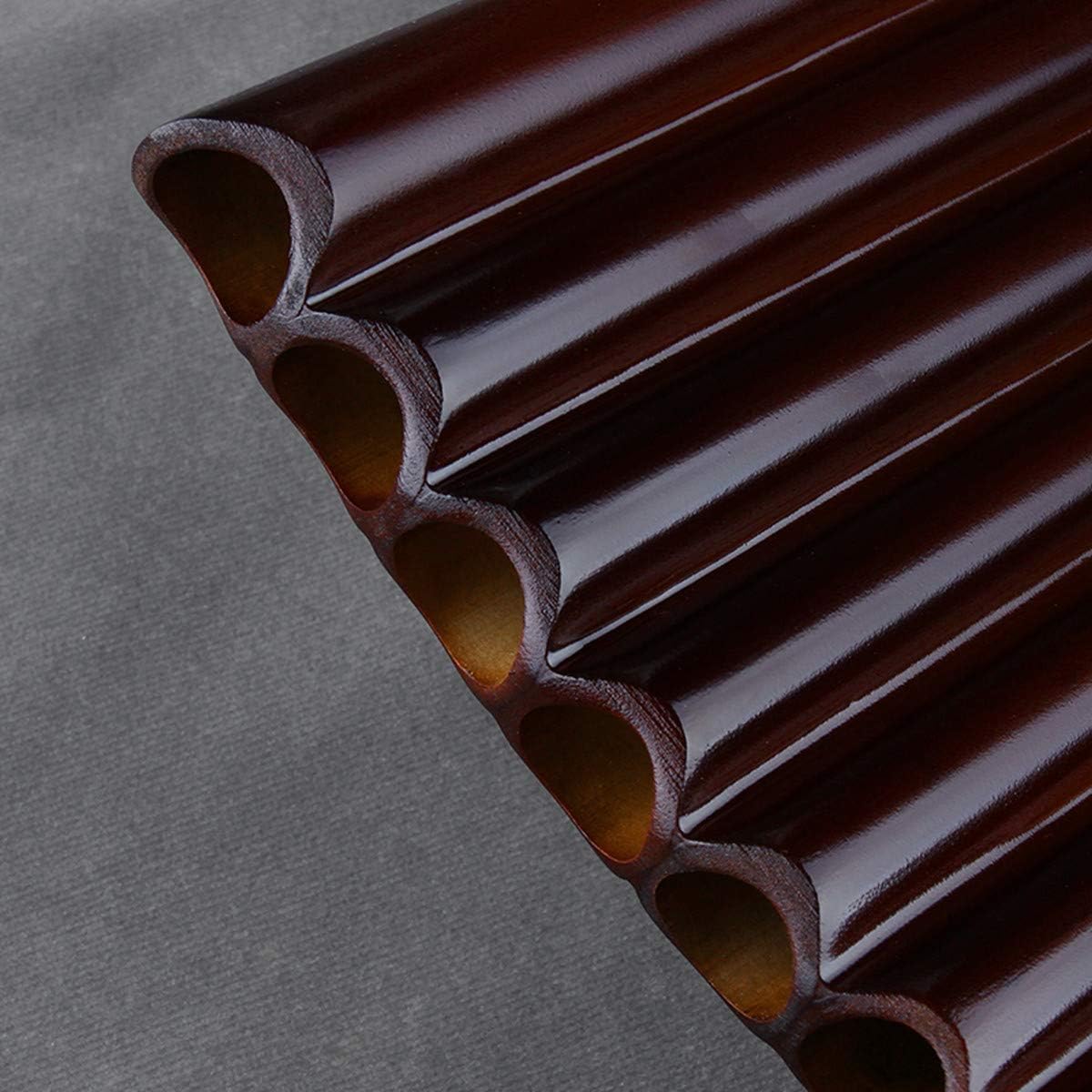 25 Pipes G Key Natural Bamboo Pan Flute Chinese Traditional Musical Instrument Brown Pan Pipes Easy to Learn with Black case (Right-Hand Pan Flute)