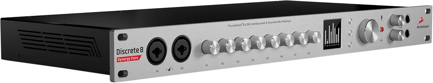 Antelope Audio Discrete 8 Synergy Core Thunderbolt & USB Audio Interface - Multichannel Rackmount Microphone Preamp Recording for Vocals, Streaming Studio Audio Interface w/FPGA + DSP FX Processing