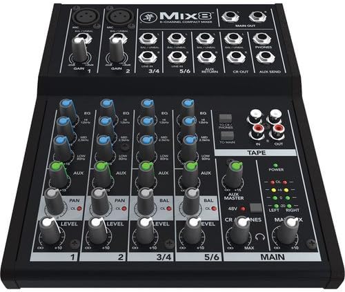 Mackie Mix8 8-Channel Compact Mixer with Gator Cases G-MIXERBAG-1212 Padded Nylon Mixer/Equipment Bag Bundle