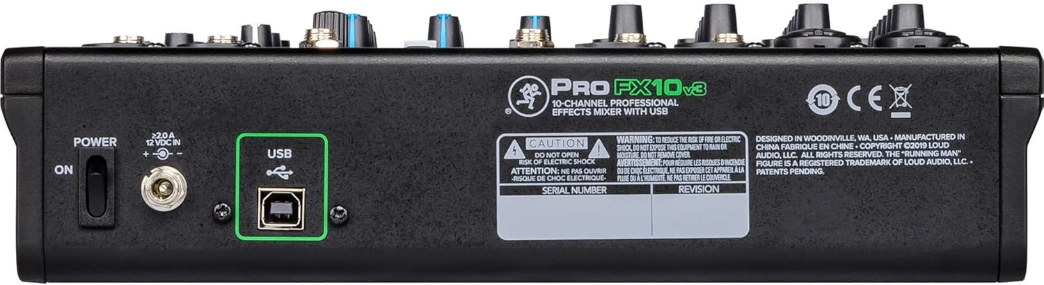 Mackie ProFX10v3 10-Channel Unpowered Mixer USB Bundle with Waveform OEM DAW, 4x Mophead 10-Foot TRS Cable, 4x 10-Foot XLR Cable, 2x 1/4