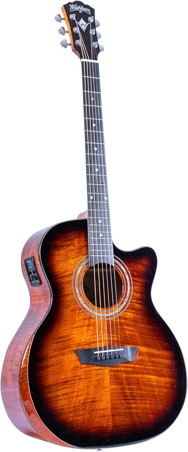 Washburn G12FCE Comfort Series Grand Auditorium Cutaway Acoustic Electric Guitar, Sunburst