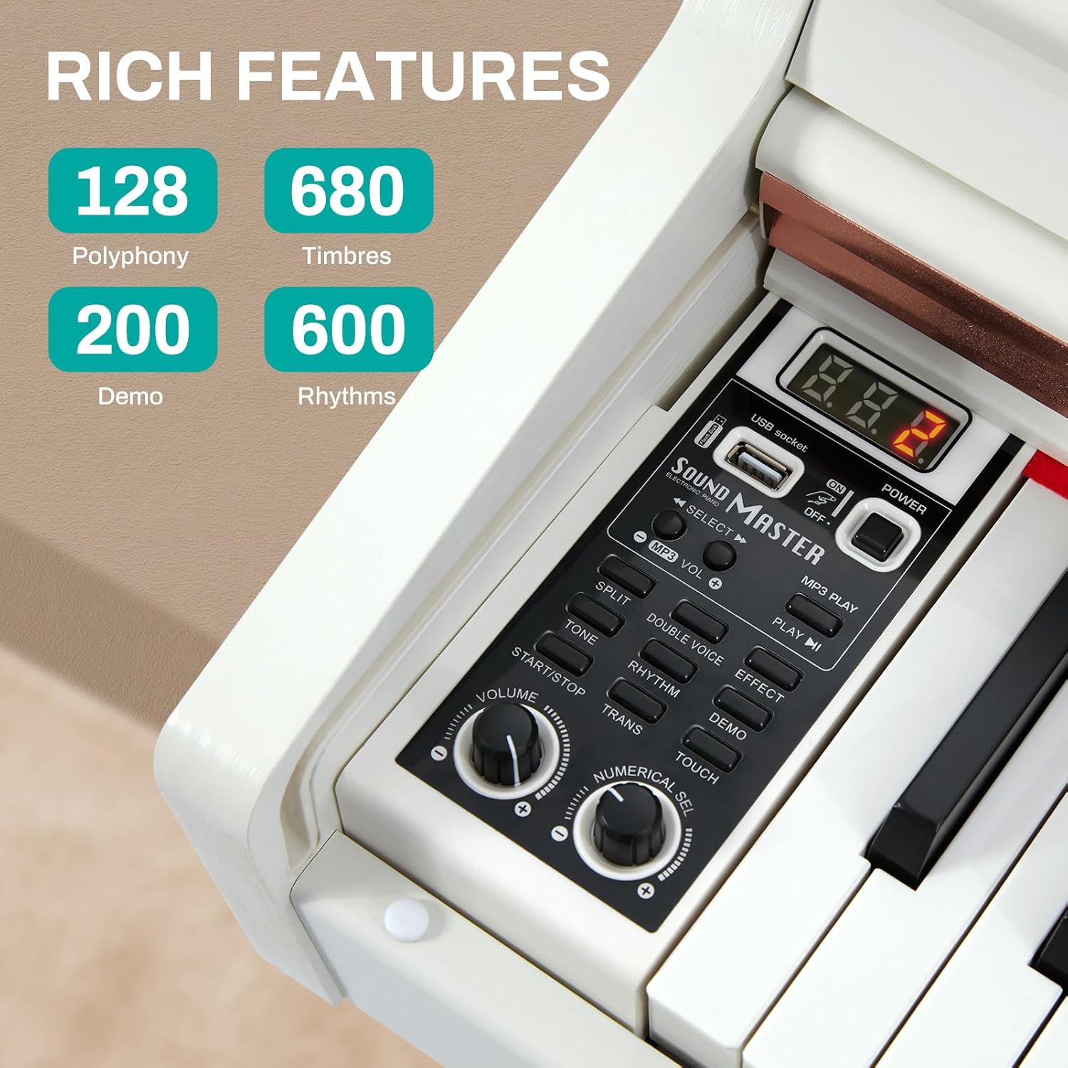 AODSK 88 Key Digital Piano,Weighted Hammer Action Digital Piano with Full-Size Weighted Keys,Triple Pedal,Beginner Bundle with Furniture Stand,Slide Key Cover,Piano Lessons