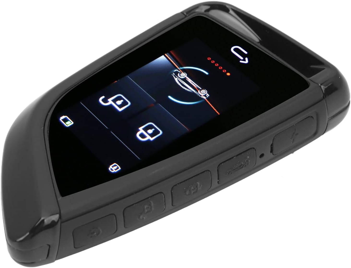 Lcd Screen Key Fob Keyless Entry Zinc Alloy Keyless Entry Into The Car Automatic Lifting Window Function Anti Key Loss Change Key Car Display Lcd Screen Key Fob (Black)