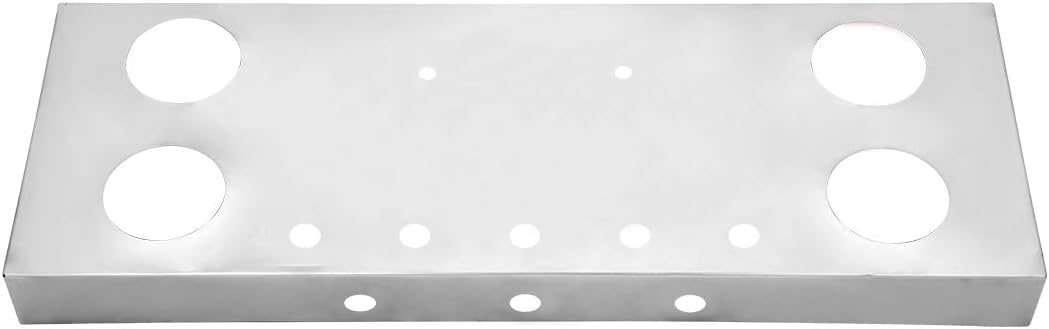 GG Grand General 91309 Stainless Steel Rear Center Light Panel with 4 and 1 inches Light Hole with License Plate