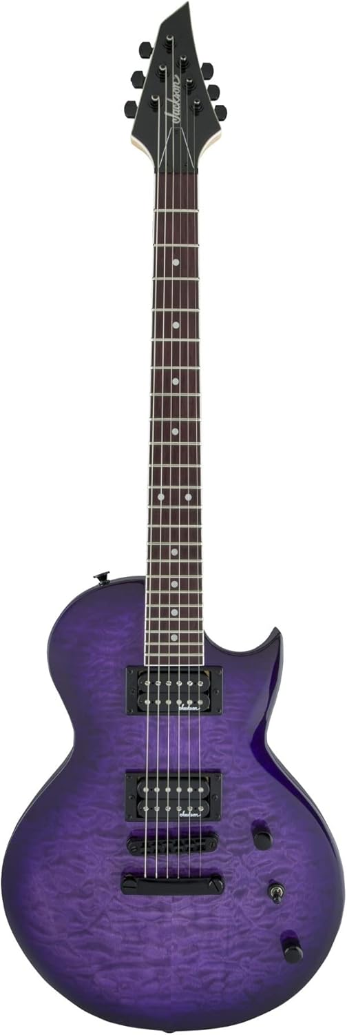 Jackson JS Series Monarkh SC JS22Q Electric Guitar (Transparent Purple Burst) Bundle with Jackson Monarkh Molded Case (2 Items)