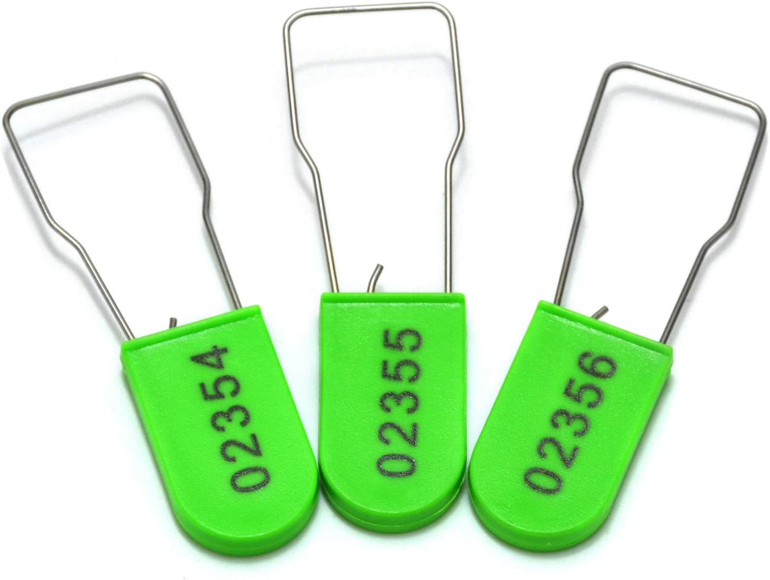 1000pcs Security Metal Wire Padlocks, Plastic Security Seals Disposable Anti-Tamper Tag Locks with Numbered Anti Tamper Tag Hasps (Green, 1000pcs)