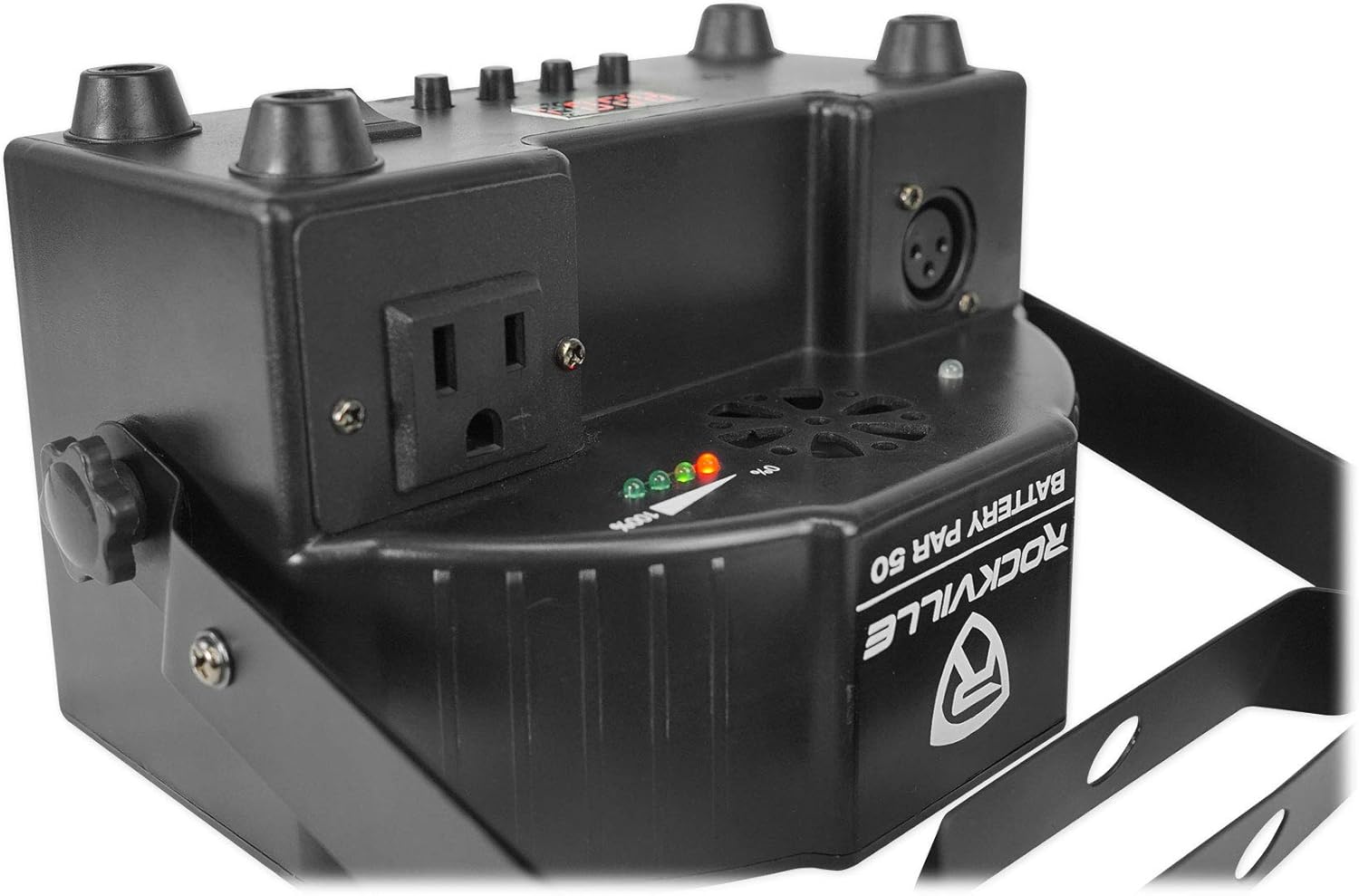 Rockville Battery Par 50 Bundle: (6) Rechargeable LED DMX RGB Uplights with Remote, 18 x 1W LEDs, 4400-mAh Battery, RLBP6 Padded Backpack with Dividers & Straps, 7-Items