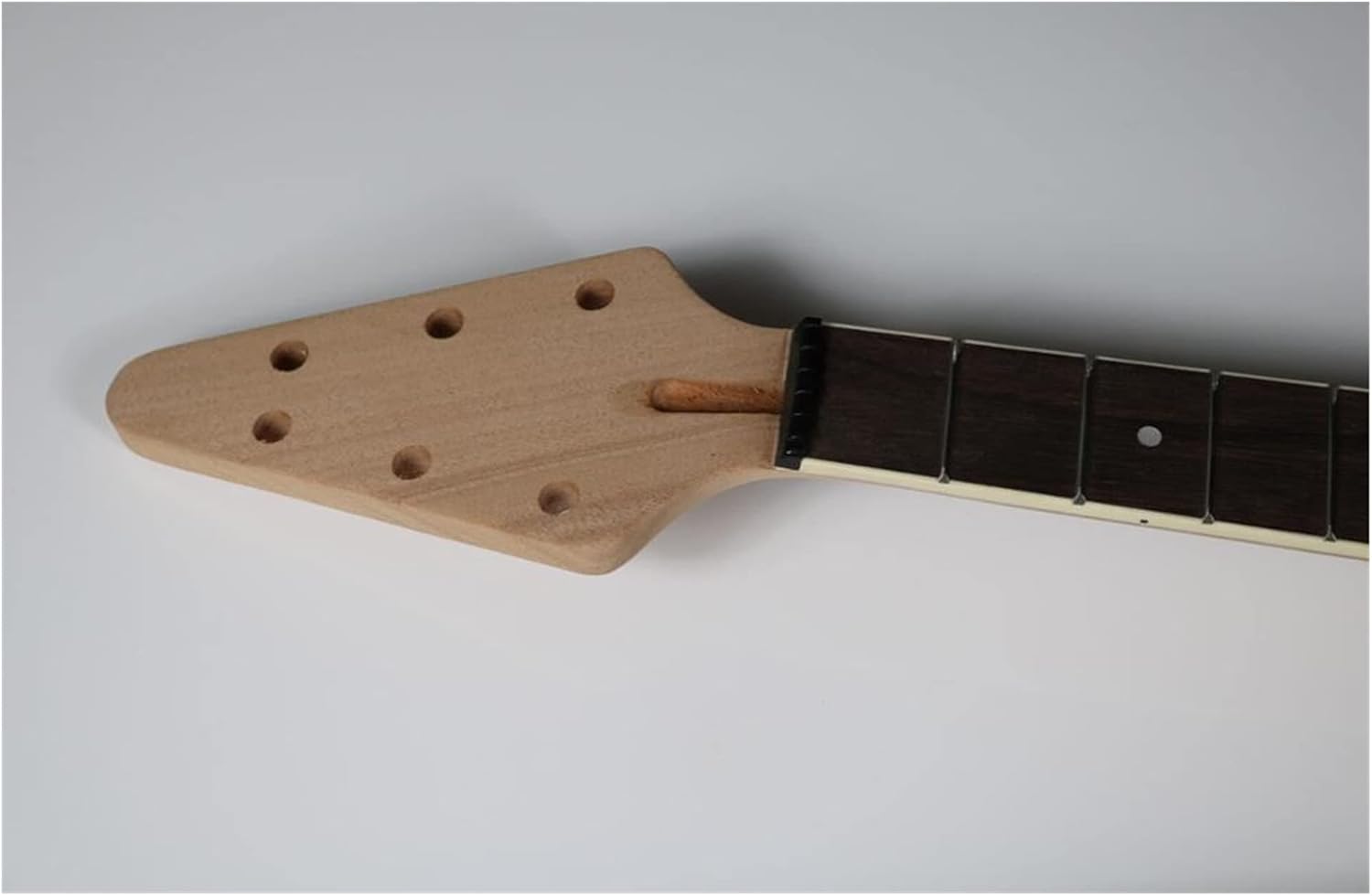 Unfinished Guitar Kit 1set Electric Guitar Kit 22 Guitar Neck Guitar Body Mahogany Rosewood V Shape Handmade ​Guitar Body