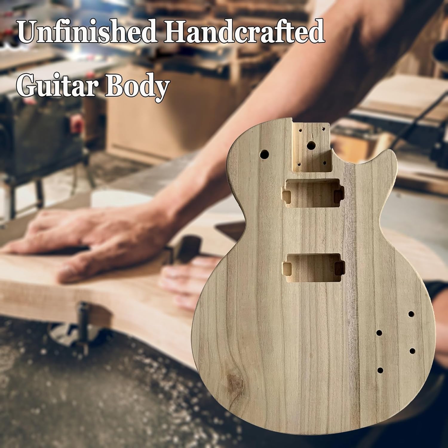 Diy Electric Guitar Body Blank For Custom Paint/Stain,Paulownia Wood Blank Guitar Barrel For Lp Style Bass Guitars Diy Parts