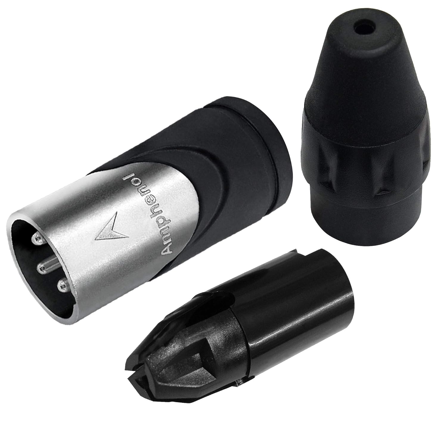 WORLDS BEST CABLES 3 Units - 25 Foot - Gotham GAC-4/1 (Black) - Star Quad, Dual Shielded Balanced Male to Female Microphone Cables with Amphenol AX3M & AX3F Silver XLR Connectors - Custom Made