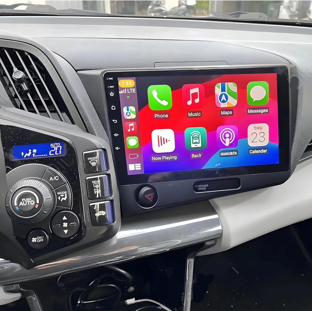 Car Radio Bluetooth for 2012 Honda CRZ, Android 15 4G+64G 9inch IPS Touch Screen Car Stereo with CarPlay Android Auto GPS Navigator WiFi SWC Backup CameraCan Bus Mirrorlink RDS FM USB MIC