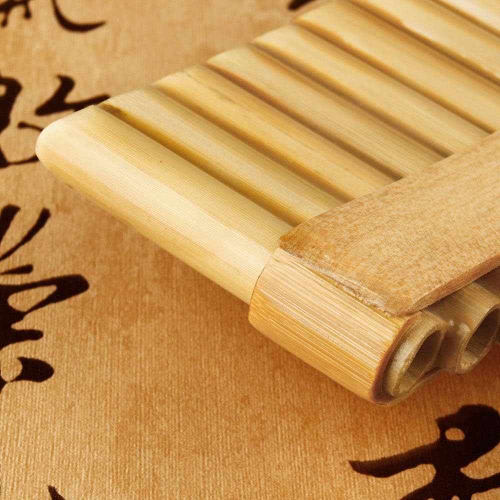 Upscale Romanian Folk Instrument Natural Reed Pan Flute Panpipes G Key Wind Pan flute Flauta Handmade (22 Pipes Right Hand, Wood)