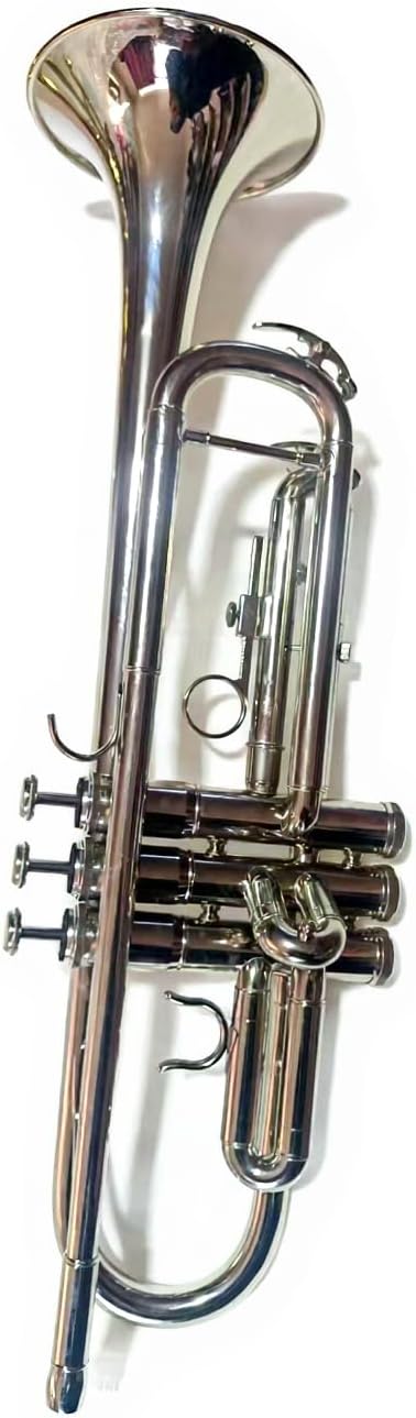 Trumpet Instrument, Band & Orchestra Musical Instruments for Beginners or Advanced Students (Nickel-Plated)