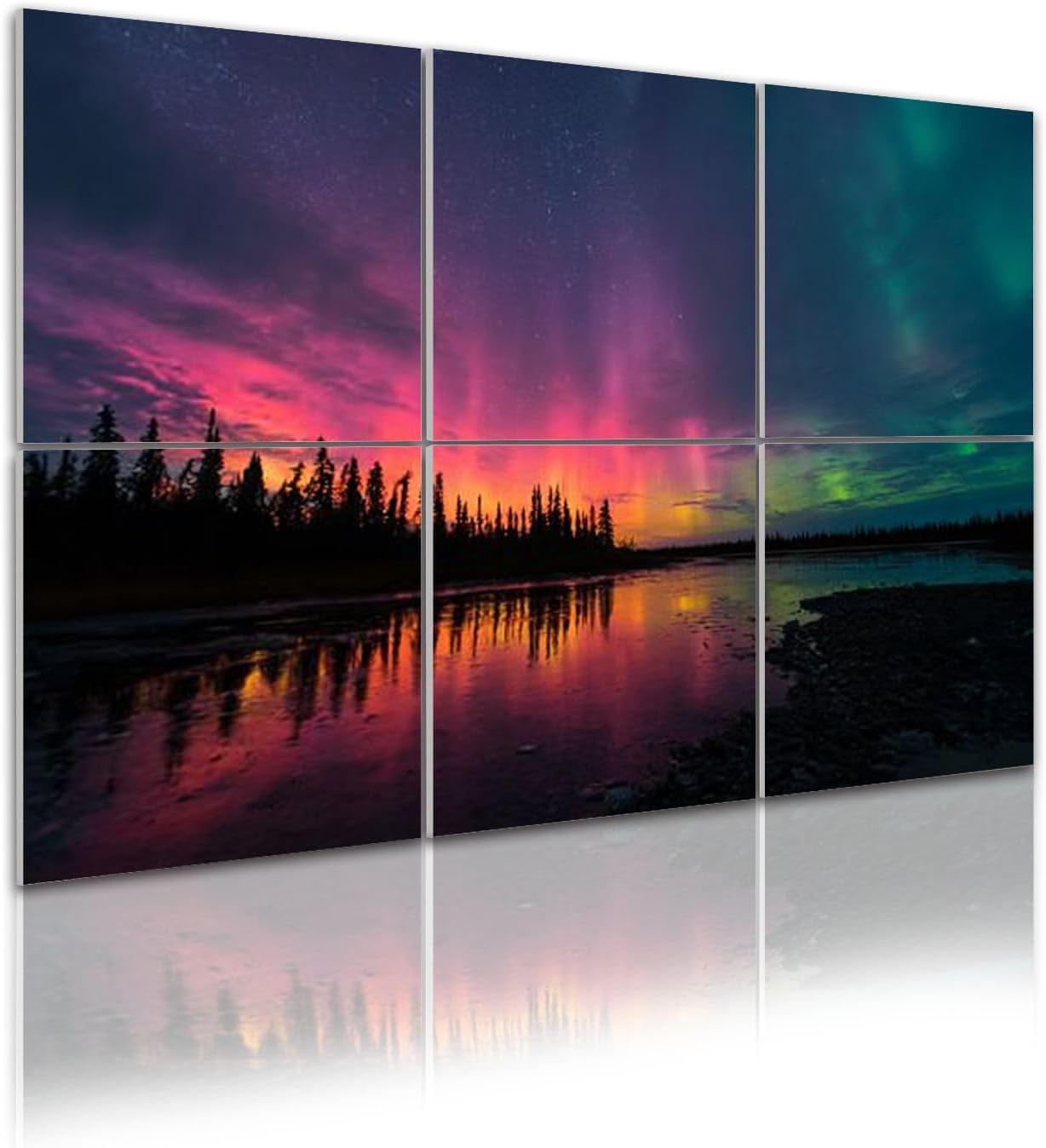 6 Pack Art Acoustic Panels Colorful Borealis Northern Lights Yellowknife Northwest Territories Sound Absorbing Panel 48