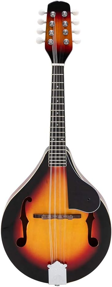 A Style Acoustic Mandolin Instrument with Pickguard for Beginner Adults, 8-String, Mahogany Headstock, Right-Handed(Sunset)
