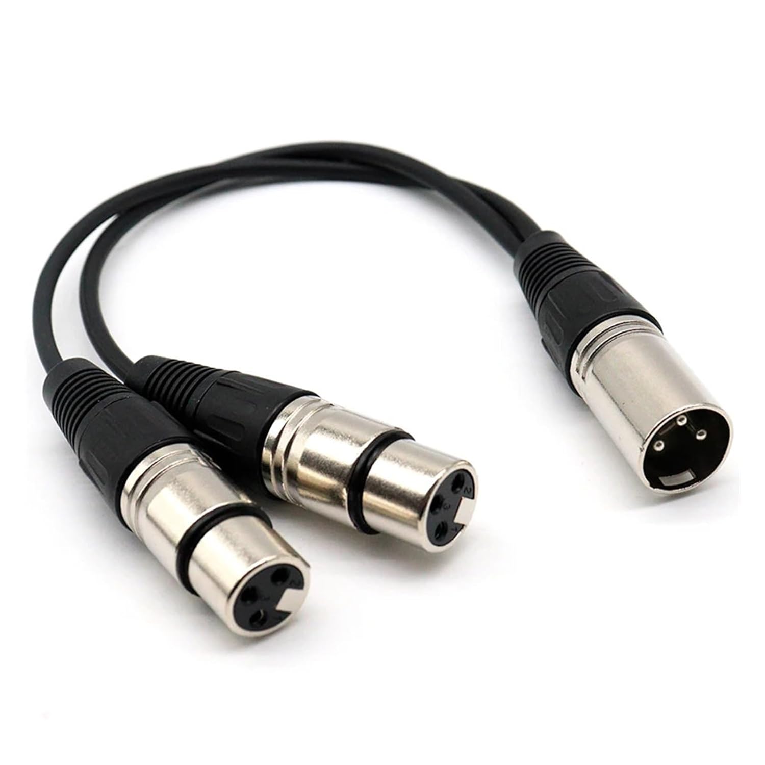 XLR Y Splitter Cable 3Pin Female to Dual Male Adapter Cord for Microphone Mixer Audio Studio DJ 1m 2m 3m 5m 10m 15m(1 Male to 2 Female,15 Meters)