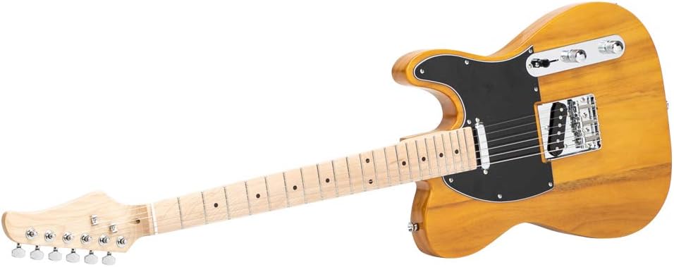 Transparent Yellow GTL Electric Guitar Package Full-Size with Maple Fingerboard, Single Cutaway, S-S Pickups, Gig Bag and Accessories