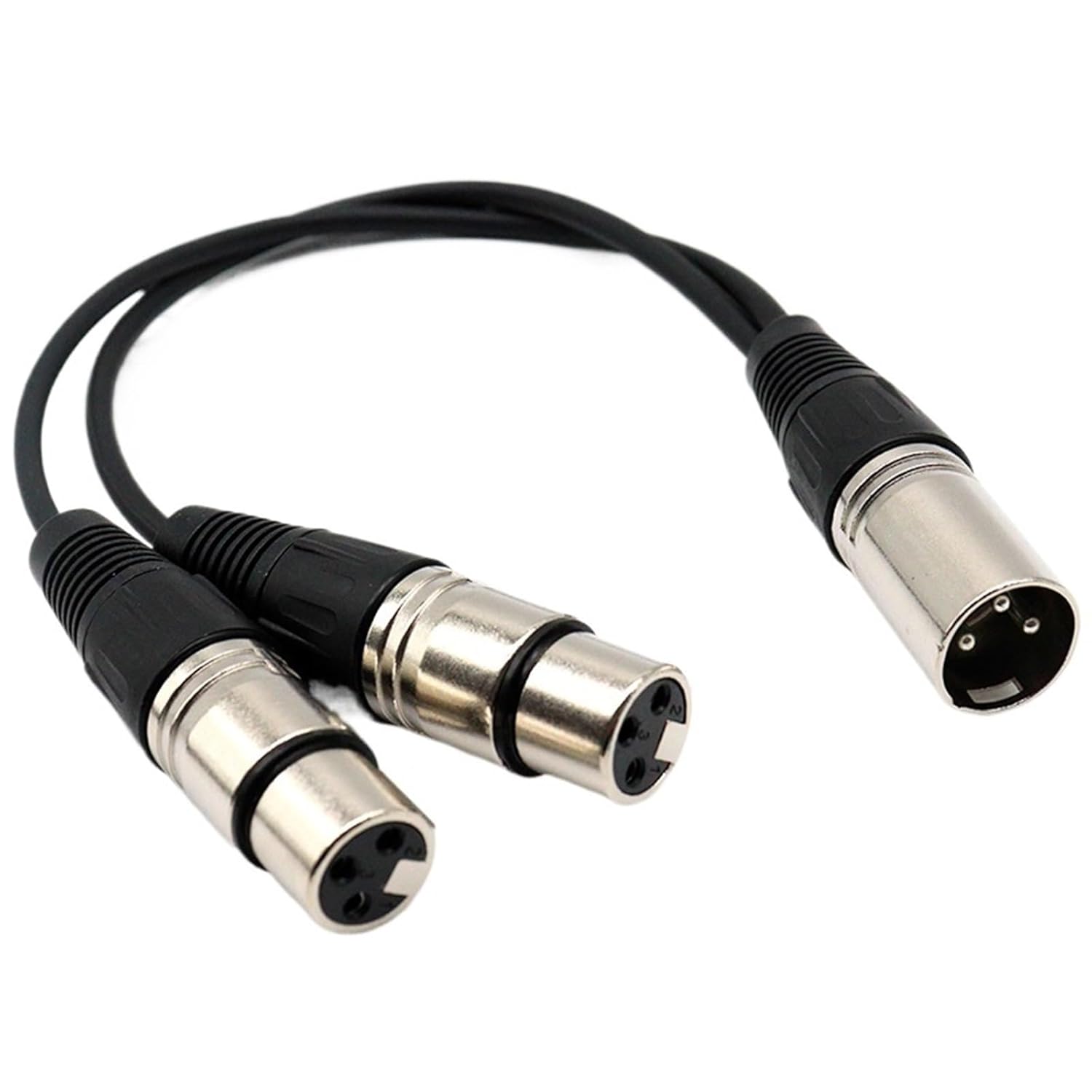 XLR Y Splitter Cable 3Pin Female to Dual Male Adapter Cord for Microphone Mixer Audio Studio DJ 1m 2m 3m 5m 10m 15m(1 Male to 2 Female,10 Meters)