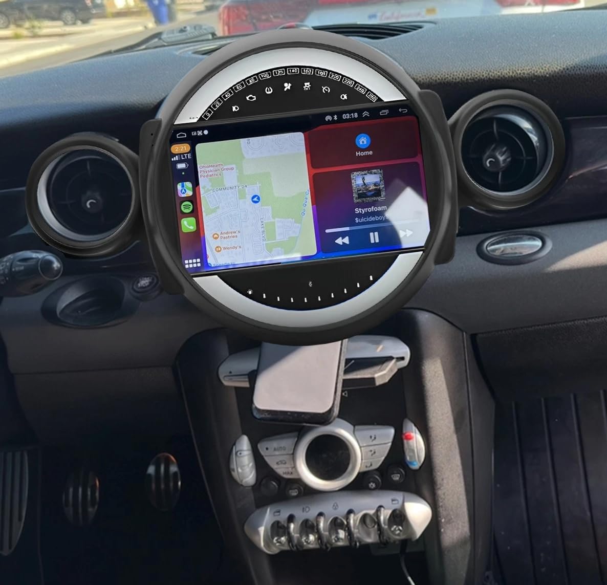 Car Stereo 2-Din Digital Media Receiver for BMW Mini Cooper 2007-2014, Car Audio Receivers with CarPlay Android Auto 9