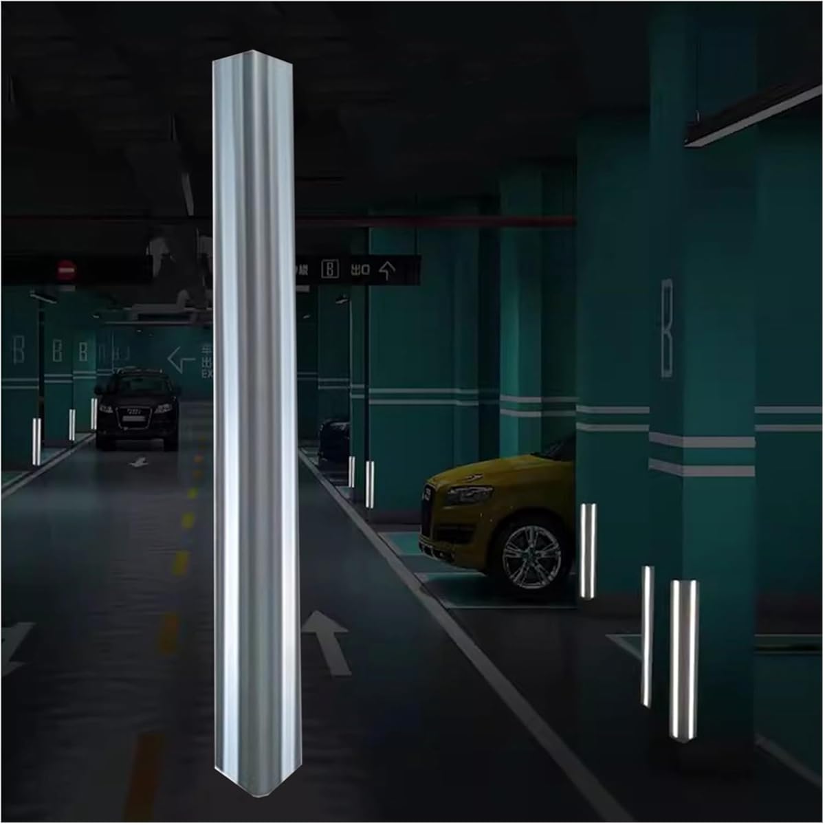 Garage Wall Guards for Car Front Bumper Garage Wall Protector Wall Corner Guards, PU Corner Shield Protection Bar Car Door Bumpers for Garage Pole Padding with Safety Strips, Garage Wall Padding