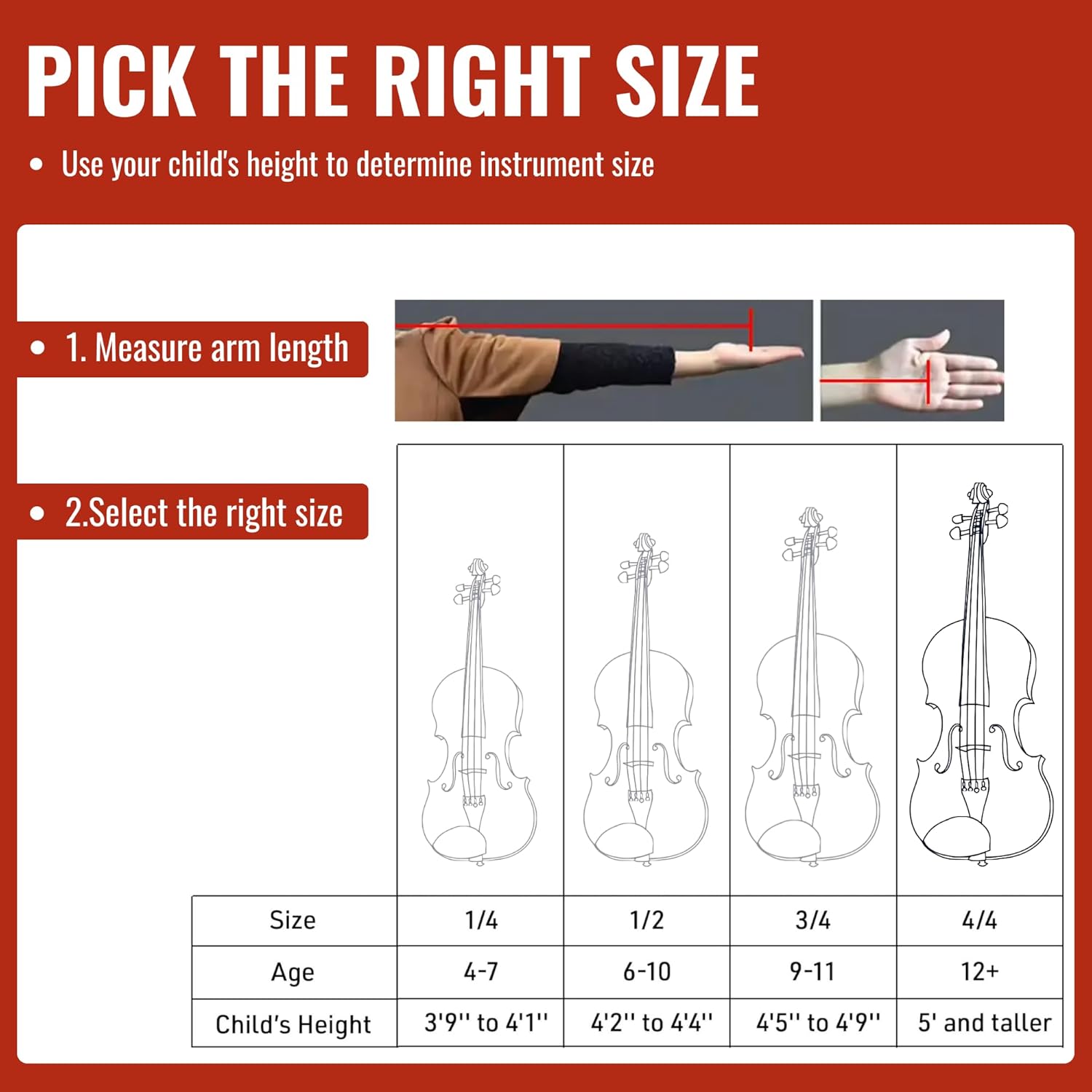 4/4 Full Size Violin for Adults - Solid Wood, Spruce Top, Maple Back, Pro Brazilwood Bow, Hard Case, Shoulder Rest, Electronic Tuner, Extra Strings & Rosin (MVA-800)