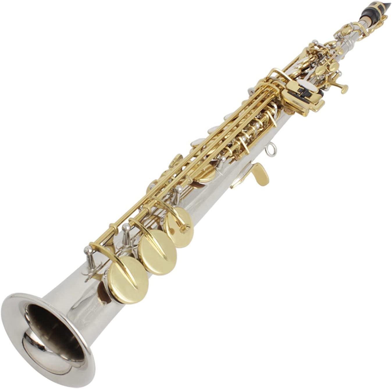 Saxophone Bb Flat Woodwind Instrument Brass Straight with Case Mouthpiece