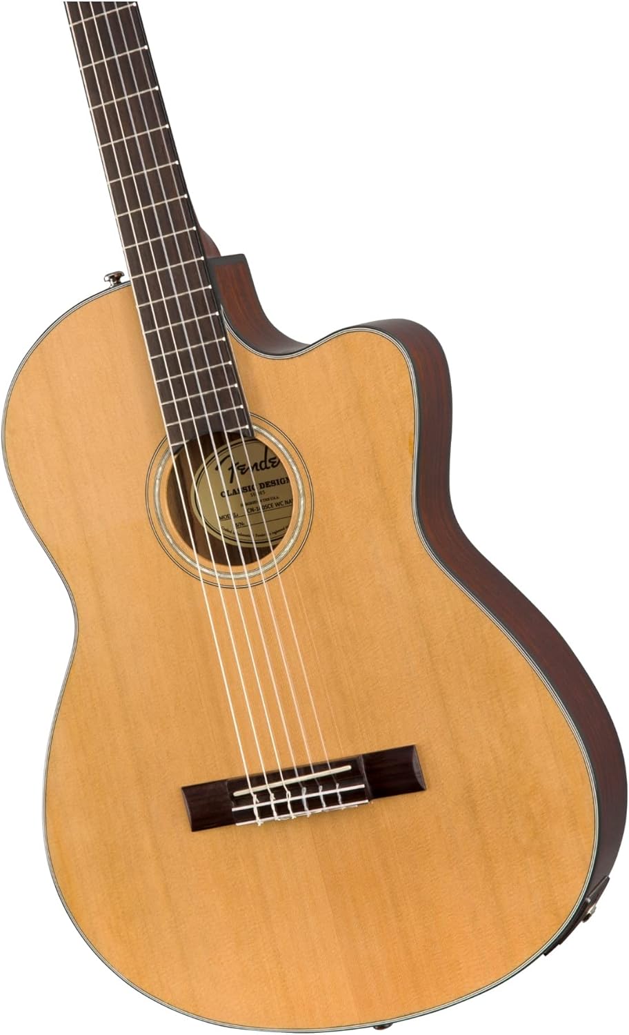 Fender CN-140SCE Thinline Concert Nylon String Acoustic Guitar, with 2-Year Warranty, Natural, with Case