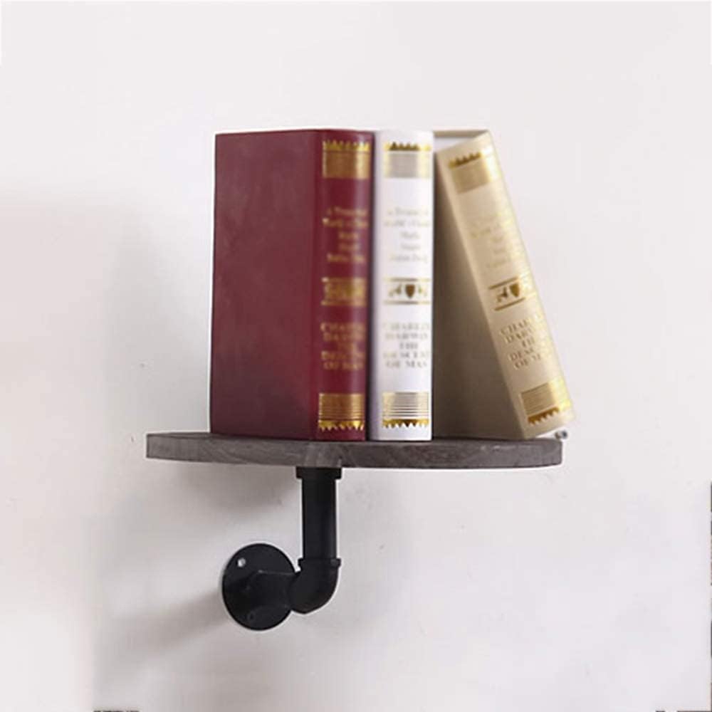 NERDOH Bookshelf Wrought Iron Wall Mount - Round Partition Multifunctional Hangers - 2 Sizes,30 * 14Cm,30 * 14Cm (Color : 30 * 14cm, Size : 30 * 14Cm)