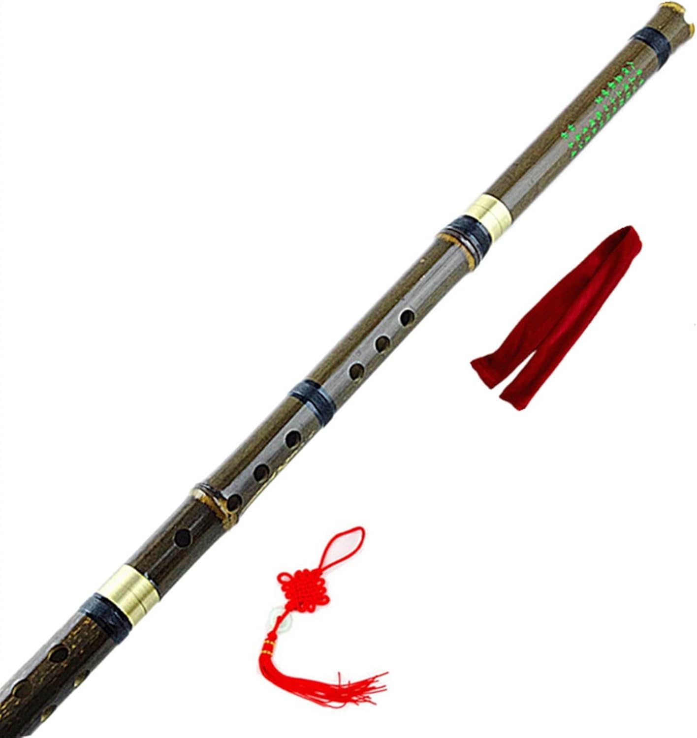 Chinese Bamboo Flauta Xiao Vertical Wind Musical Instruments Huilu Flute 8 Holes G/F Key with Accessories (Color : F)