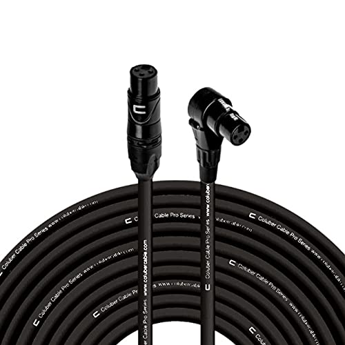 Balanced XLR Cable Female to Right Angle XLR Female - 150 Feet Black - Pro 3-Pin Microphone Connector for Powered Speakers, Audio Interface or Mixer for Live Performance & Recording