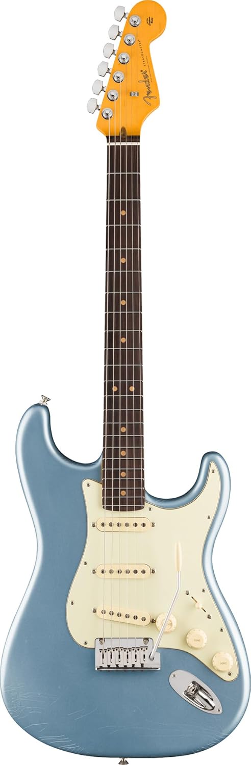 Fender American Ultra Luxe Vintage '60s Stratocaster Electric Guitar - Ice Blue Metallic, Heirloom Lacquer
