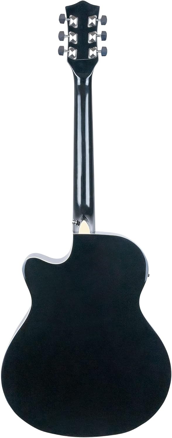 Vault EA-20CE Cutaway Acoustic-Electric Guitar - Black Bundle with Gig Bag, Tuner, Strap, Strings, Instrument Cable, Picks, Austin Bazaar Instructional DVD, and Polishing Cloth