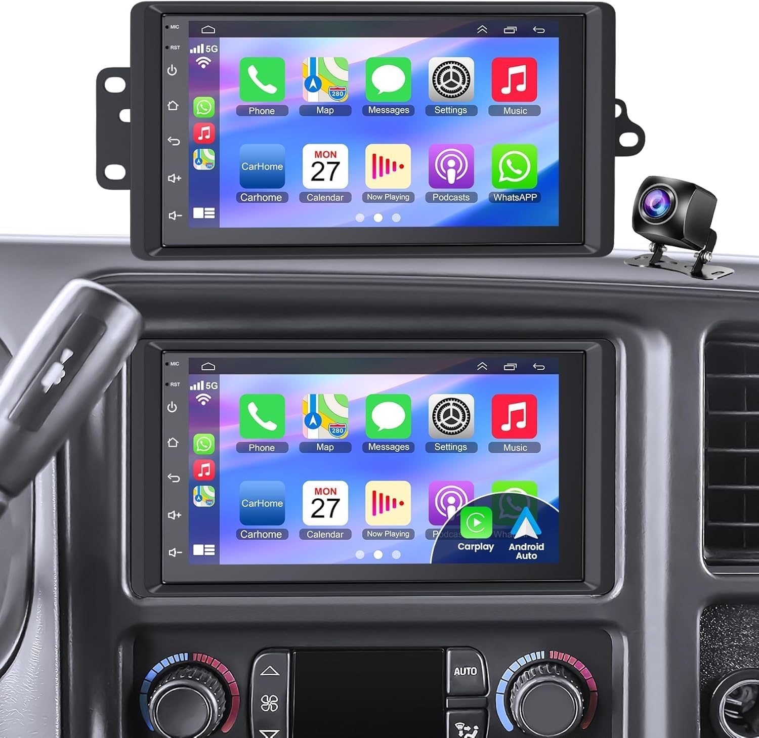 4G+64G Car Radio 8-core for 2003-2006 Chevrolet Chevy Silverado Impala Tahoe GMC Sierra Yukon, 7